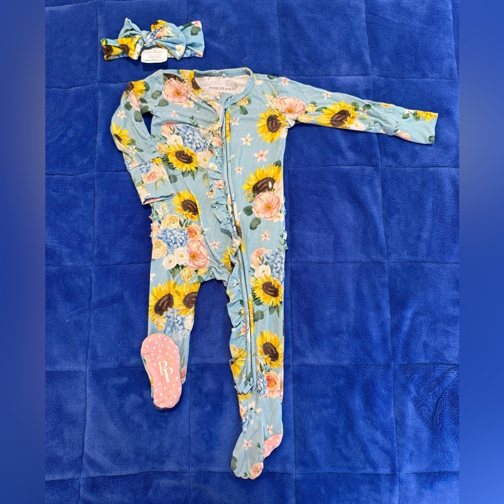 Posh Peanut ruffled one piece